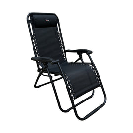 image of Afritrail Black Textilene Reclining Lounger Chair – 120kg Capacity
