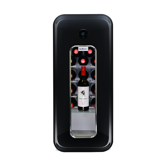 SnoMaster 14 Bottle Single Zone Retro Wine Cooler Black (VT-19RB) in Refrigerators