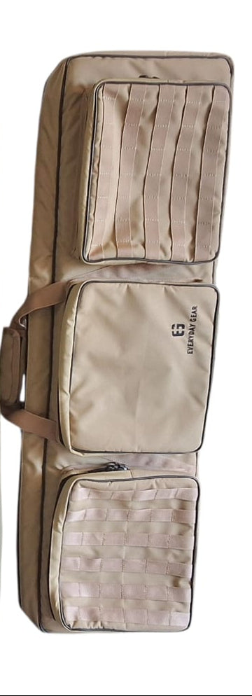 Rifle Bag cases in black, gray, and beige on a white background