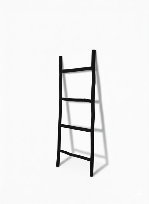 Highlands Sawmill Rustic Décor Ladder Black