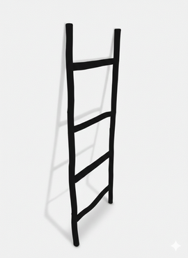 Highlands Sawmill Rustic Décor Ladder Black
