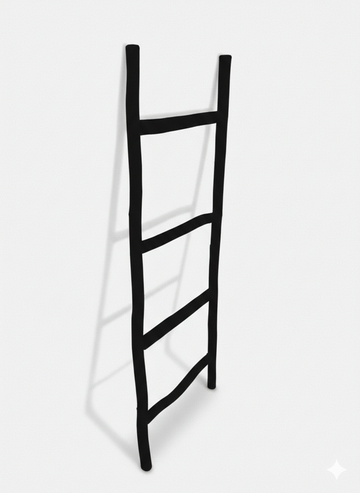 Highlands Sawmill Rustic Décor Ladder Black