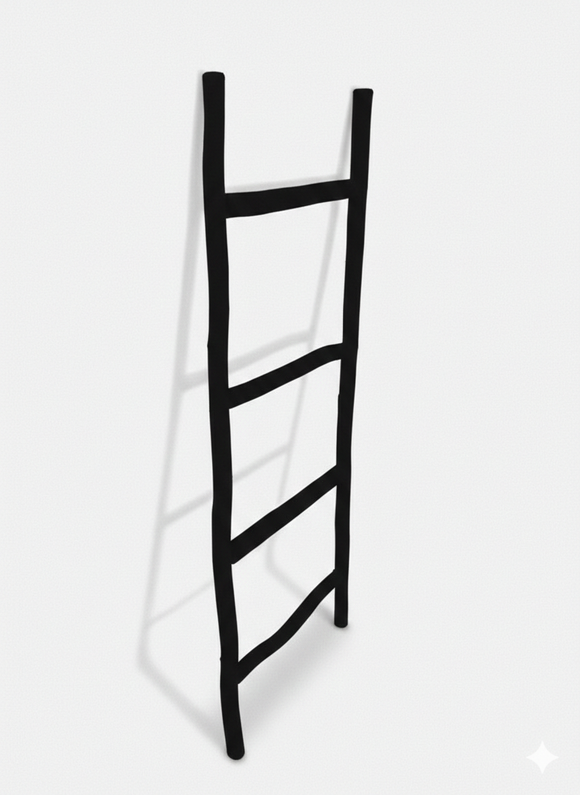 Highlands Sawmill Rustic Décor Ladder Black