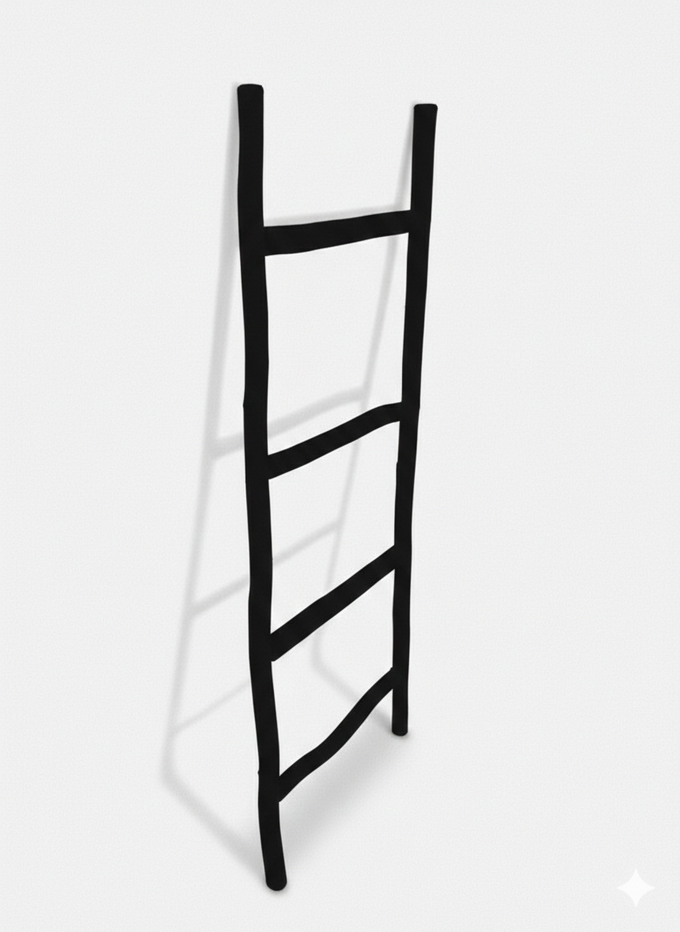 Highlands Sawmill Rustic Décor Ladder Black