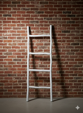 Highlands Sawmill Rustic Décor Ladder White - 0