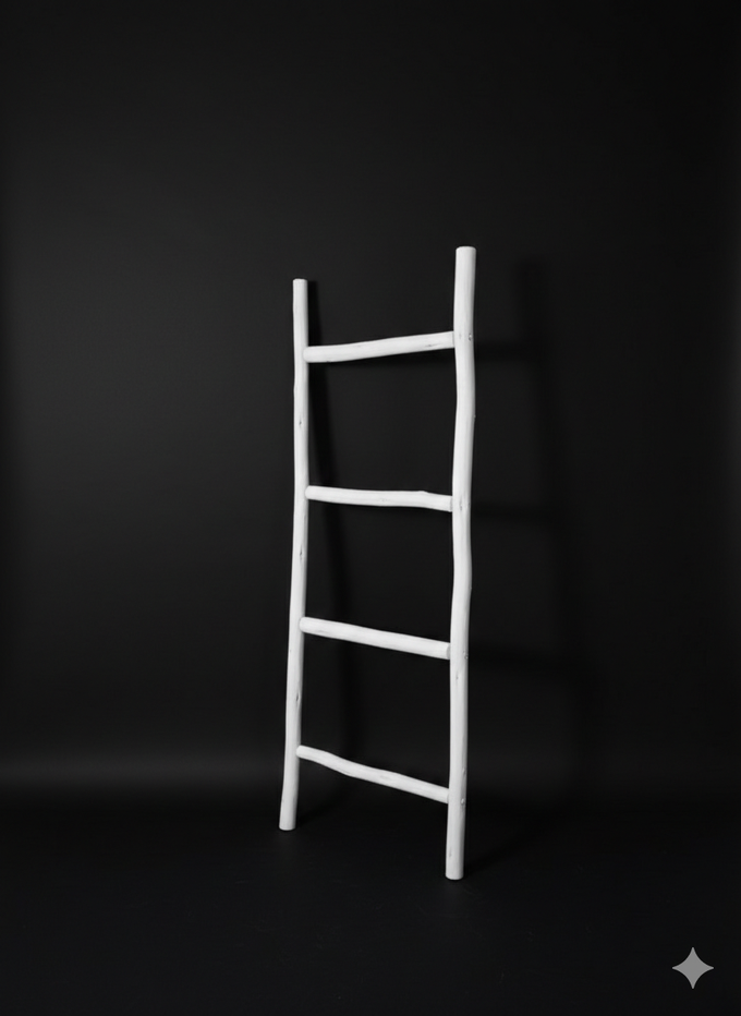 Highlands Sawmill Rustic Décor Ladder White