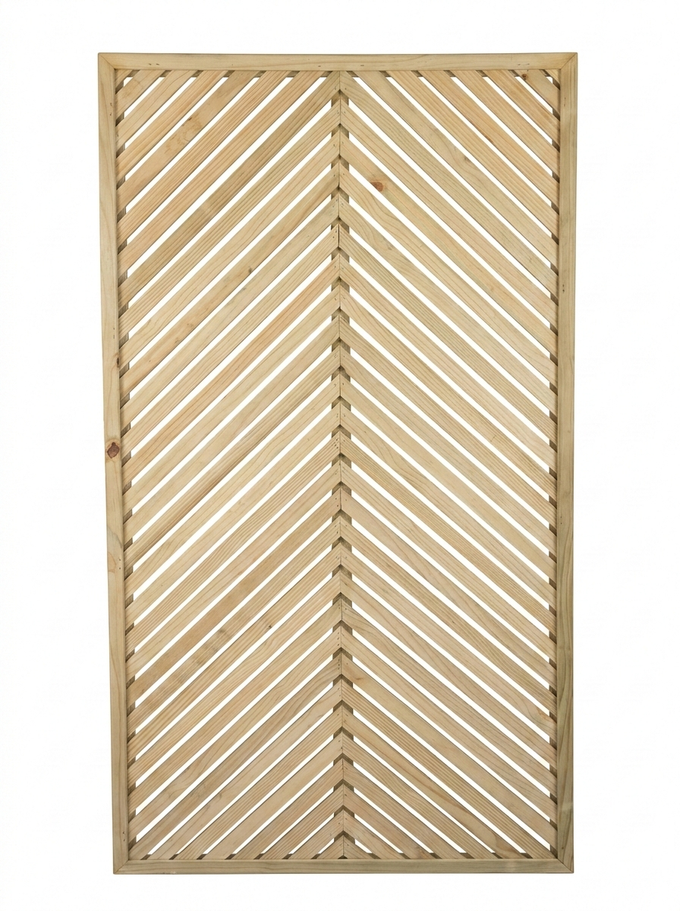 Highlands Sawmill Prism Slatted Framed Panel