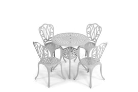 Anray 4 Seater Lisa with 78cm Patio Table Set ROUND - White