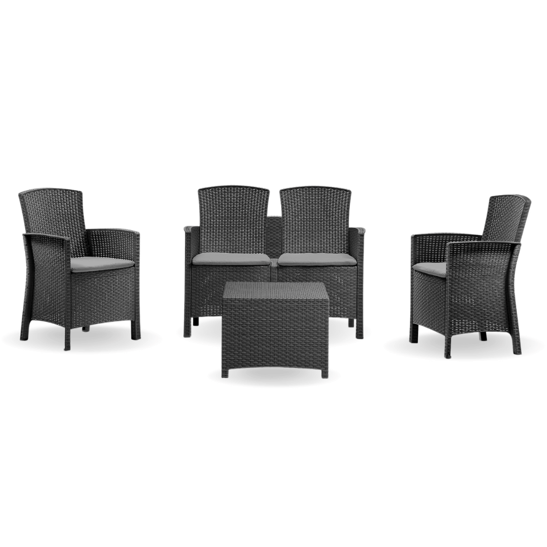 Image of a ECONOFURN Lido 4 Piece Patio Set - Graphite 1