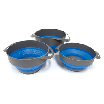 image of PopUp Colander and 2 Bowl Set Blue