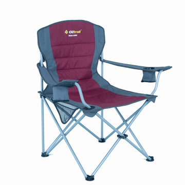 image of OZtrail Deluxe Jumbo Arm Chair 140kg Maroon