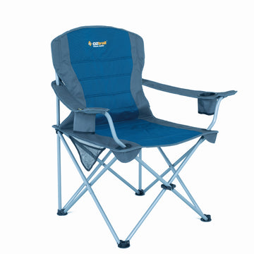 image of OZtrail Deluxe Jumbo Arm Chair 140kg Blue