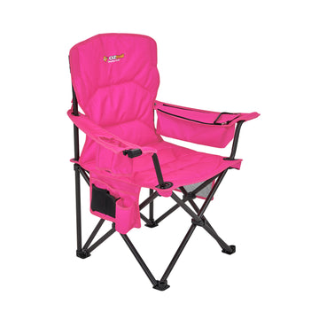 image of OZtrail Malibu Arm Chair 220kg Pink Padded Heavy Duty 22mm Frame