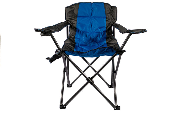 Foldable Camping Chair – Grey & Blue - image 01