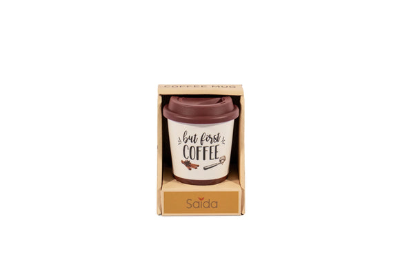 Travel Coffee Mug – Maroon (9 x 14.5 x 6 cm) - image 01