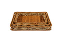 Rattan Woven Square Basket Set – 3-Piece, Natural - image 01