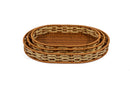 Rattan Woven Oval Basket Set – 3-Piece, Natural - image 01