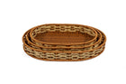 Rattan Woven Oval Basket Set – 3-Piece, Natural - image 01