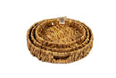 Hyacinth Woven Round Basket Set – 3-Piece, Natural - image 01