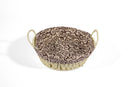 Paper Weave Round Basket with White & Black Lining - image 01
