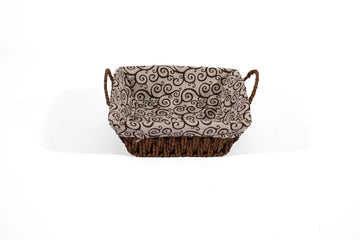 Paper Weave Square Basket with White & Black Lining - image 01