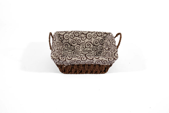 Paper Weave Square Basket with White & Black Lining - image 01
