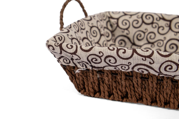 Paper Weave Square Basket with White & Black Lining - image 03