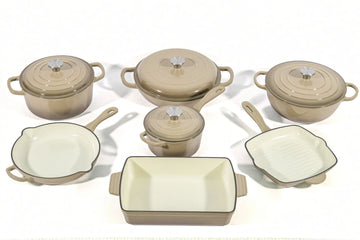 Cast Iron Cookware Set – 11-Piece, White - image 01