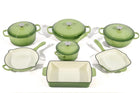 Cast Iron Cookware Set – 11-Piece, Light Green - image 01