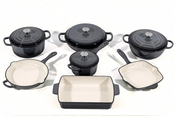 Cast Iron Cookware Set – 11-Piece, Dark Grey - image 01