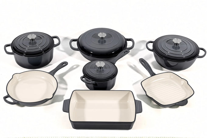 Cast Iron Cookware Set – 11-Piece, Dark Grey - image 01