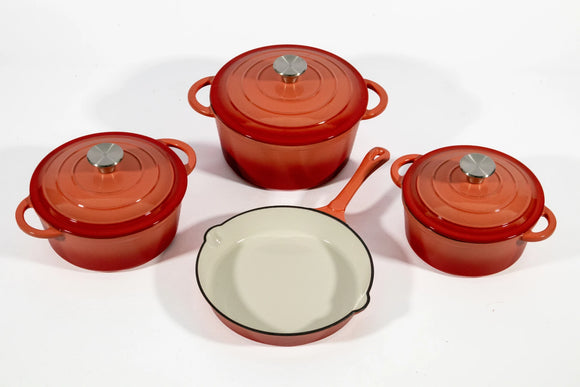 Cast Iron Cookware Set – 7-Piece, Pink - image 01