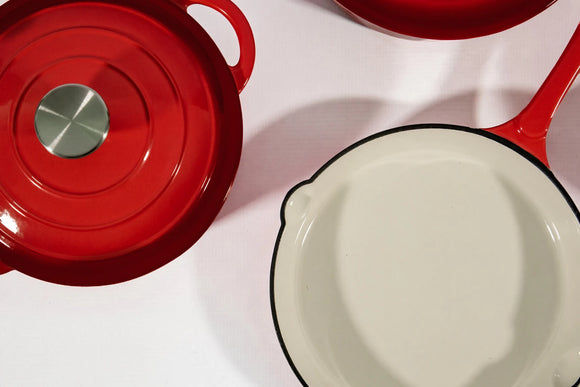 Cast Iron Cookware Set – 7-Piece, Red - image 02