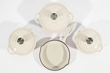 Cast Iron Cookware Set – 7-Piece, White - image 02