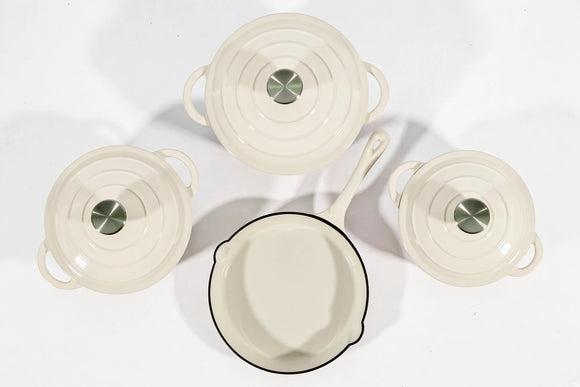 Cast Iron Cookware Set – 7-Piece, White - image 02