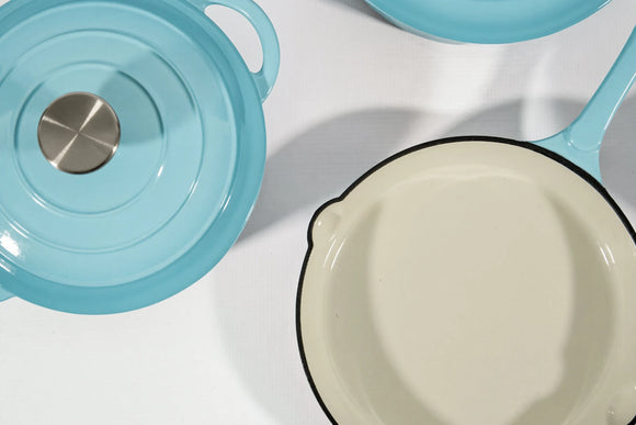 Cast Iron Cookware Set – 7-Piece, Turquoise - image 03