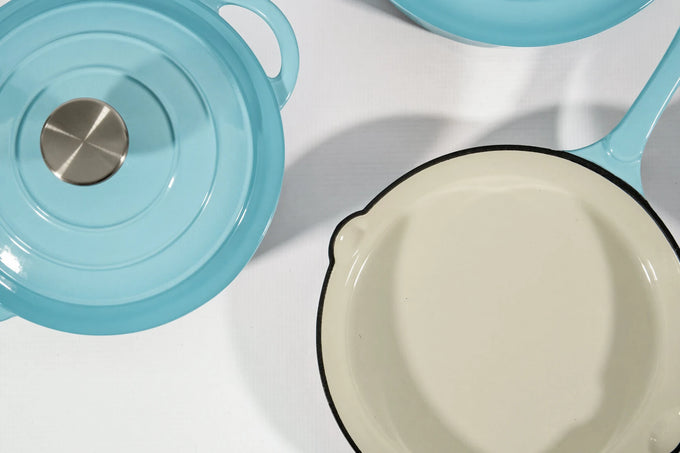 Cast Iron Cookware Set – 7-Piece, Turquoise - image 03