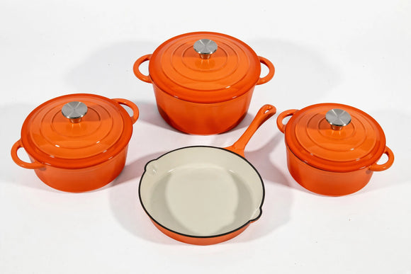 Cast Iron Cookware Set – 7-Piece, Orange - image 04