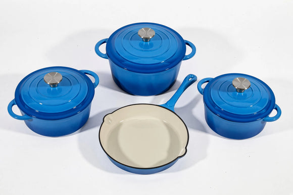 Cast Iron Cookware Set – 7-Piece, Lake Blue - image 01
