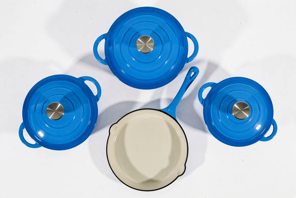 Cast Iron Cookware Set – 7-Piece, Lake Blue - image 02