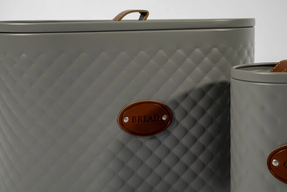 Kitchen Canister & Bread Box Set – Grey & Brown - image 03