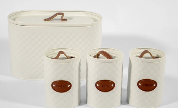 Kitchen Canister & Bread Box Set – Beige & Brown - image 02
