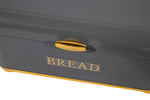 Kitchen Canister & Bread Box Set – Grey with Gold Base - image 03