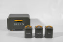 Kitchen Canister & Bread Box Set – Grey with Wood Handle - image 02