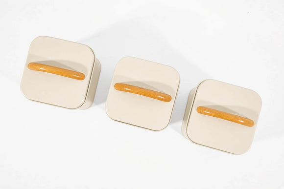 Kitchen Canister & Bread Box Set – White with Wood Handle - image 01