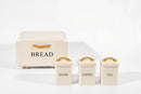 Kitchen Canister & Bread Box Set – White with Wood Handle - image 02