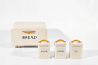 Kitchen Canister & Bread Box Set – White with Wood Handle - image 02