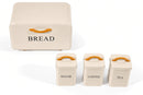 Kitchen Canister & Bread Box Set – White with Wood Handle - image 03