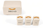 Kitchen Canister & Bread Box Set – White with Wood Handle - image 03