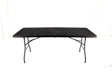 Foldable Camping Table – Black Wood Grain (180 x 70 x 74 cm) - image 01